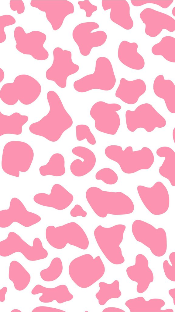 Rose Pink Cow Print Phone Wallpaper
